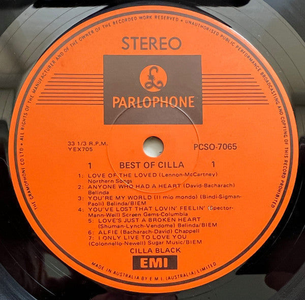 Cilla Black : Best Of Cilla (LP, Comp, RE)