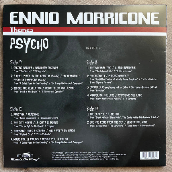 Ennio Morricone : Psycho (2xLP, Comp, Dlx, Ltd, Num, Dar)