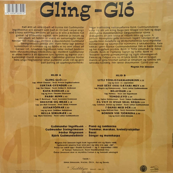 Björk Guðmundsdóttir & Tríó Guðmundar Ingólfssonar : Gling-Gló (LP, Album, RE)