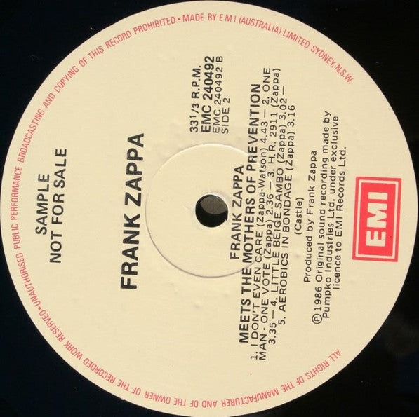 Frank Zappa : Frank Zappa Meets The Mothers Of Prevention (European Version) (LP, Album, Promo)