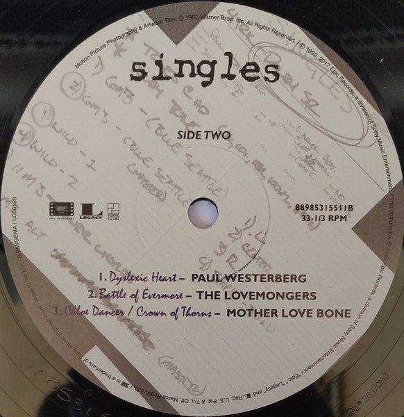 Various : Singles (Original Motion Picture Soundtrack) (2xLP, RE, RP, Gat + CD + Comp, Dlx)