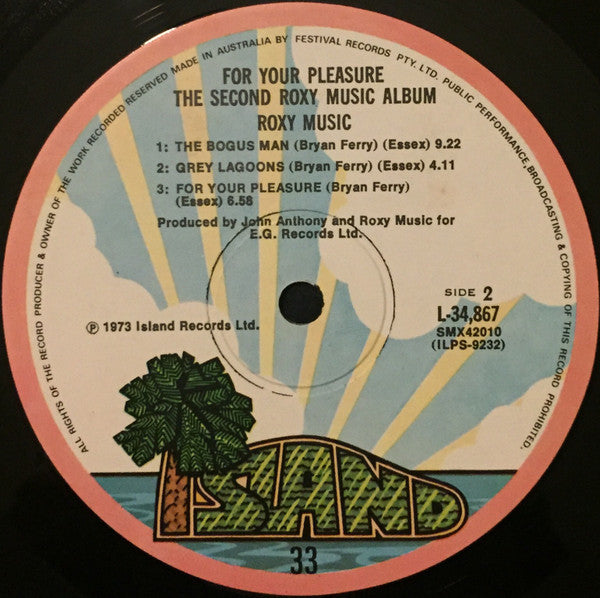 Roxy Music : For Your Pleasure (LP, Album, Gat)