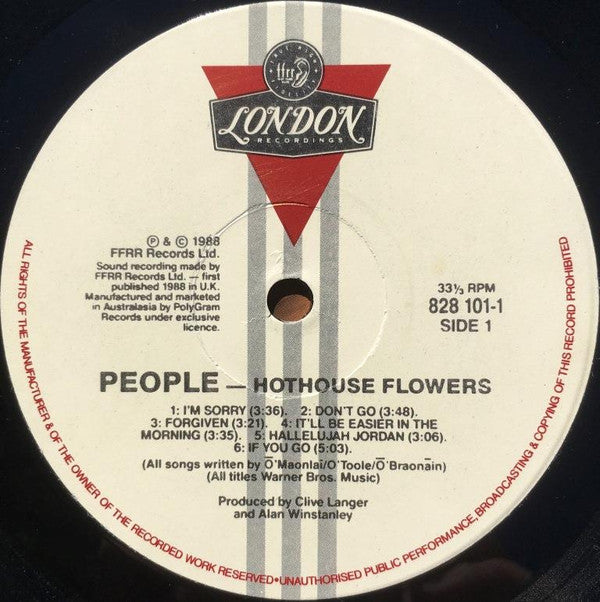 Hothouse Flowers : People (LP, Album)