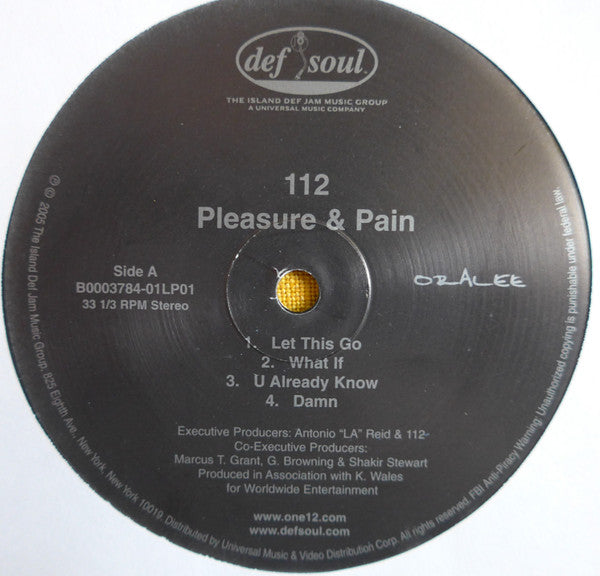 One Twelve* : Pleasure & Pain (2xLP, Album)