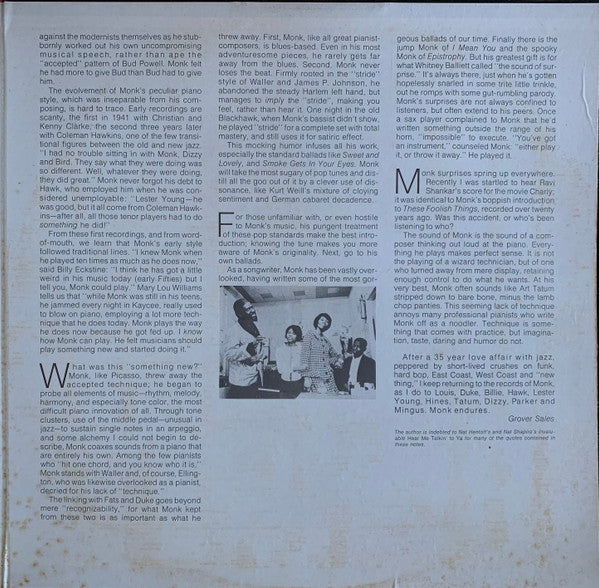 Thelonious Monk : Thelonious Monk (2xLP, Comp, RE, Ter)
