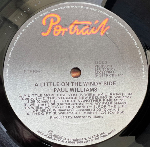 Paul Williams (2) : A Little On The Windy Side (LP, Album)