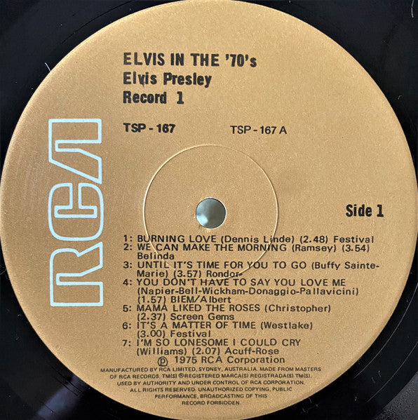 Elvis Presley : Elvis In The 70's (2xLP, Comp, Tan)