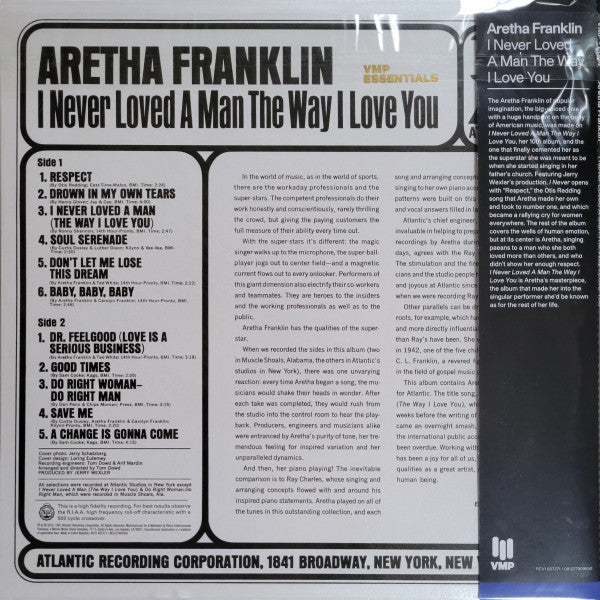 Aretha Franklin : I Never Loved A Man The Way I Love You (LP, Album, Mono, Club, RE, RM, RP, Pur)