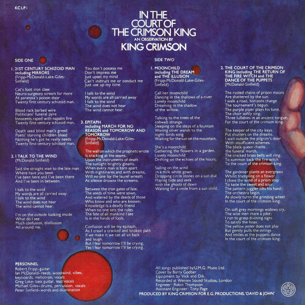King Crimson : In The Court Of The Crimson King (LP, Album, RE, 200)