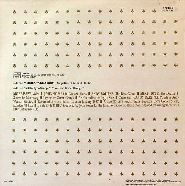 The Smiths : Sheila Take A Bow (12", Maxi, Ltd, S/Edition)