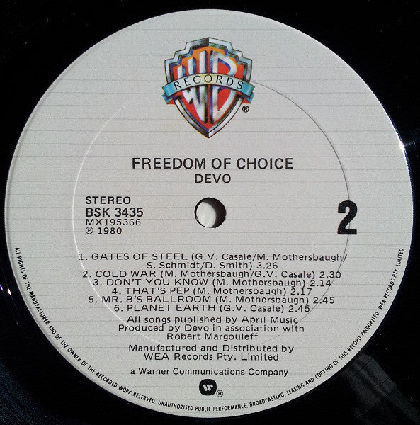 Devo : Freedom Of Choice (LP, Album)