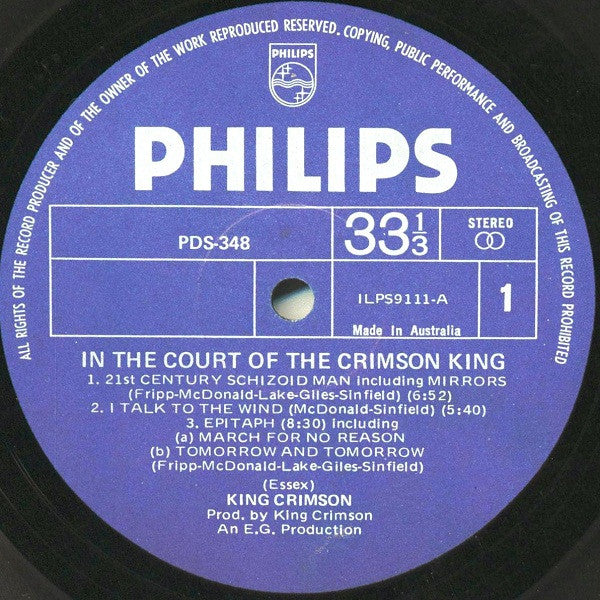 King Crimson : In The Court Of The Crimson King (An Observation By King Crimson) (LP, Album, Gat)