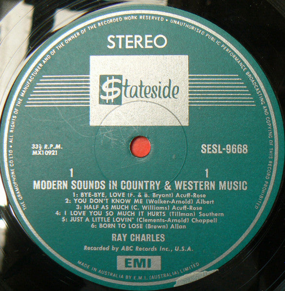 Ray Charles : Modern Sounds In Country And Western Music (LP, Album, RE)