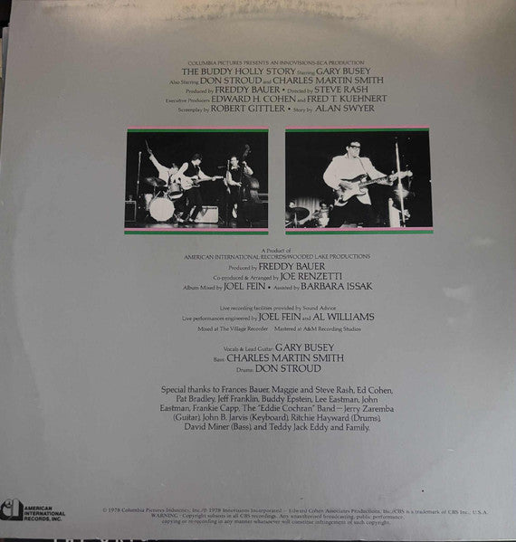 Gary Busey : The Buddy Holly Story - Original Motion Picture Soundtrack (LP, Album)