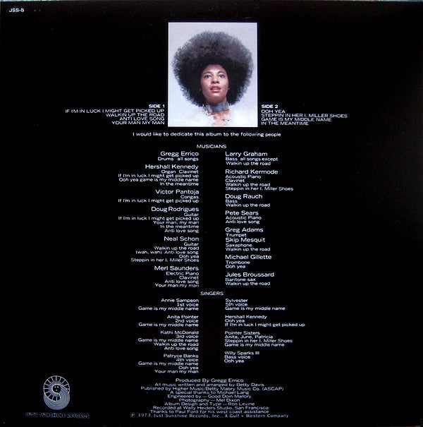 Betty Davis : Betty Davis (LP, Album, RE)