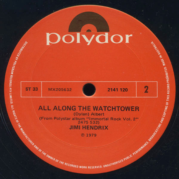 Jimi Hendrix : Gloria / All Along The Watchtower (12")