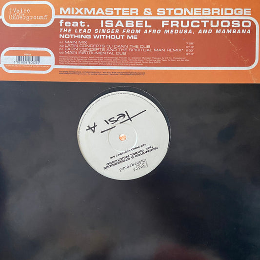 Mixmaster (2) & StoneBridge : Nothing Without Me (12", Promo)