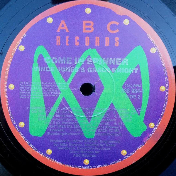 Vince Jones & Grace Knight : Come In Spinner (LP, Album)