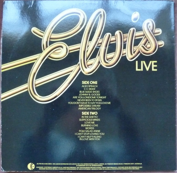 Elvis Presley : Elvis Live (LP, Comp)