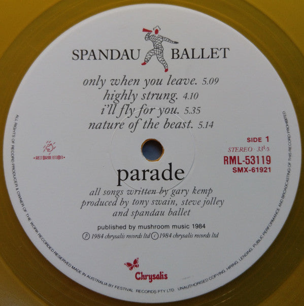 Spandau Ballet : Parade (LP, Album, Ltd, Yel)