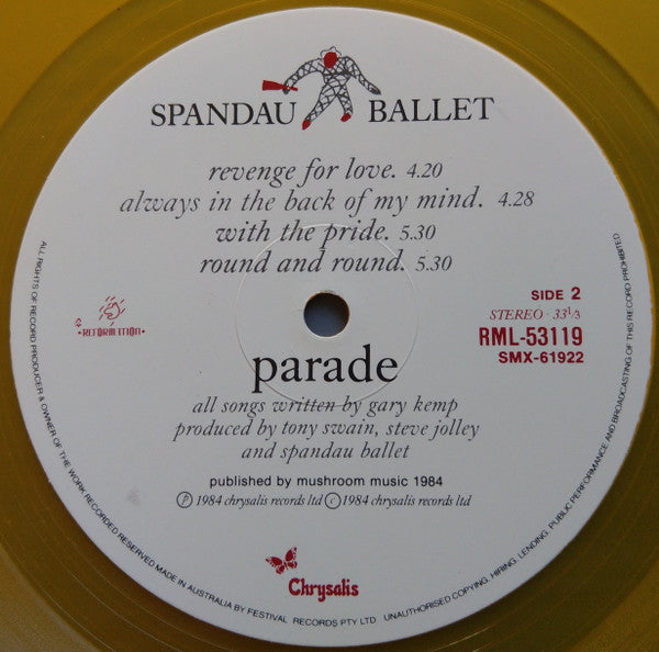 Spandau Ballet : Parade (LP, Album, Ltd, Yel)