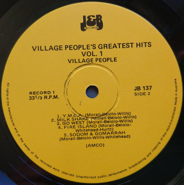 Village People : Greatest Hits Volume One And Two (2xLP, Comp)