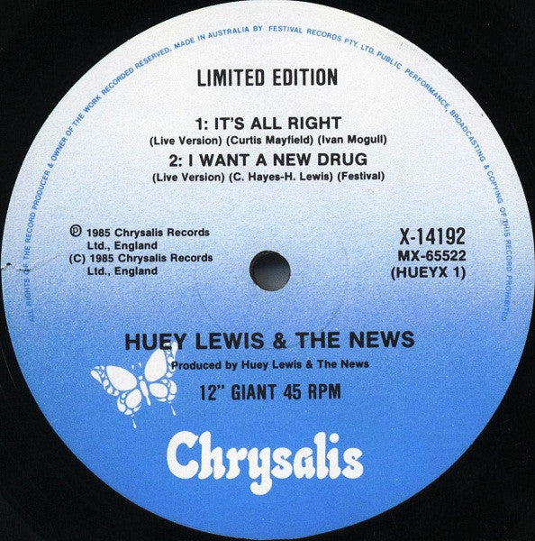 Huey Lewis & The News : The Power Of Love (12", Single, Ltd)
