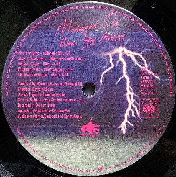 Midnight Oil : Blue Sky Mining (LP, Album)