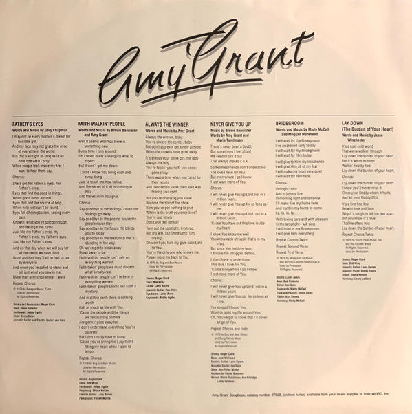 Amy Grant : My Father's Eyes (LP, Album)