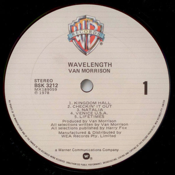 Van Morrison : Wavelength (LP, Album)