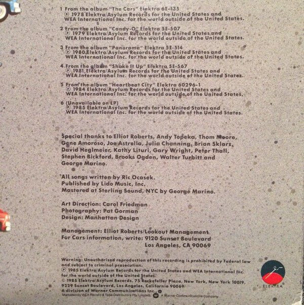 The Cars : Greatest Hits (LP, Comp)