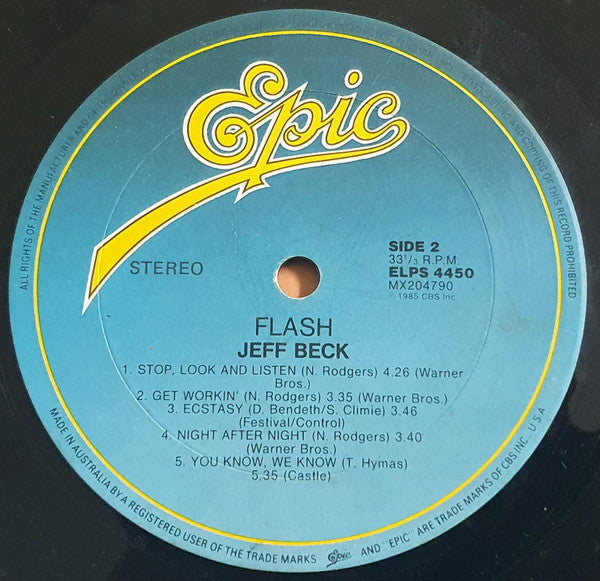 Jeff Beck : Flash (LP, Album)