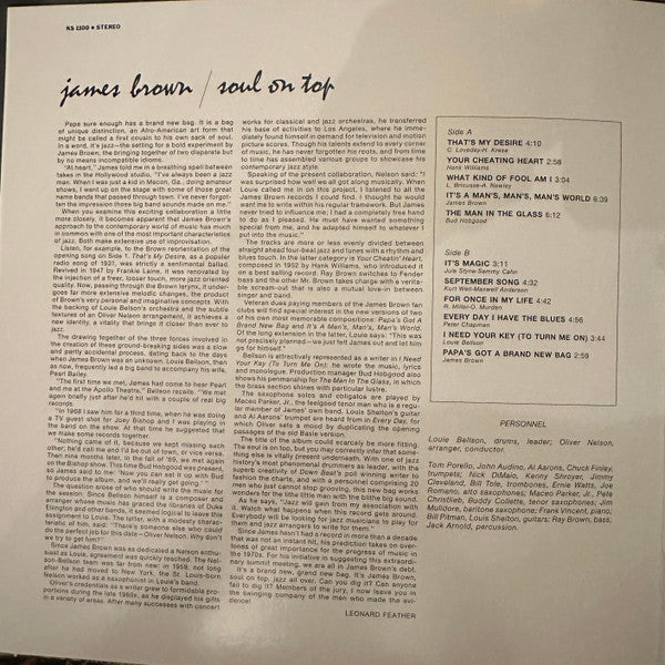 James Brown With Oliver Nelson Conducting Louie Bellson Orchestra : Soul On Top (LP, Album, RE, Gat)