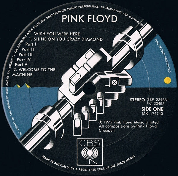 Pink Floyd : Wish You Were Here (LP, Album, Gat)