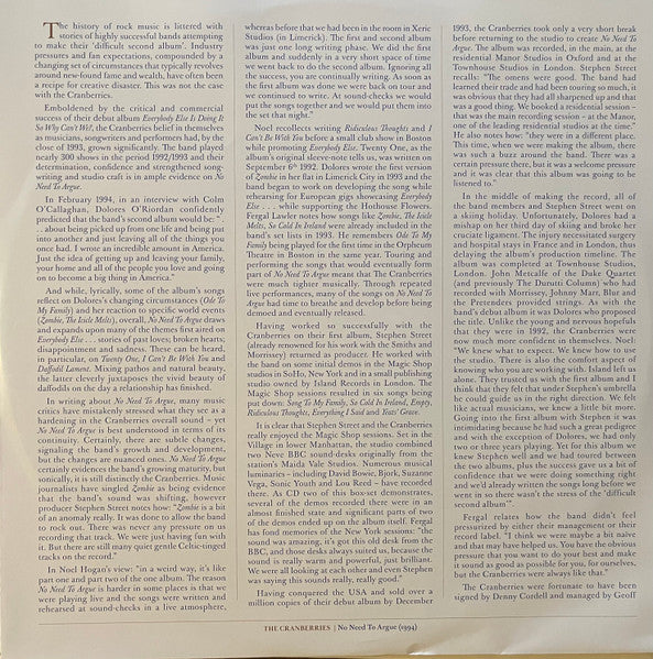 The Cranberries : No Need To Argue (2xLP, Album, Dlx, RE, RM)