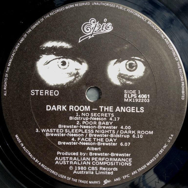 The Angels : Dark Room (LP, Album, Gat)