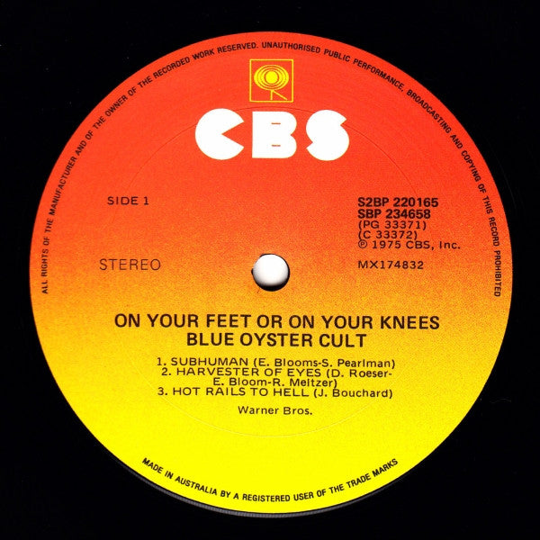 Blue Öyster Cult : On Your Feet Or On Your Knees (2xLP, Album, RE, Gat)