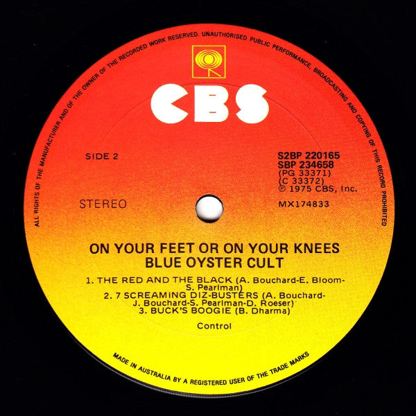 Blue Öyster Cult : On Your Feet Or On Your Knees (2xLP, Album, RE, Gat)