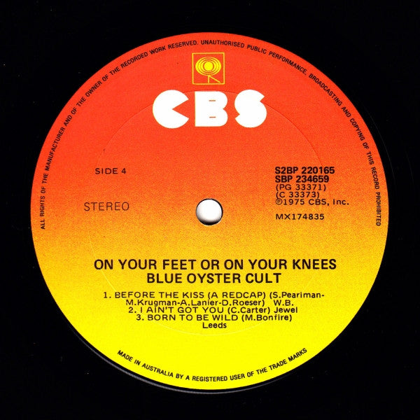 Blue Öyster Cult : On Your Feet Or On Your Knees (2xLP, Album, RE, Gat)