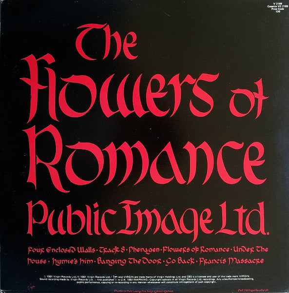 Public Image Limited : The Flowers Of Romance (LP, Album)