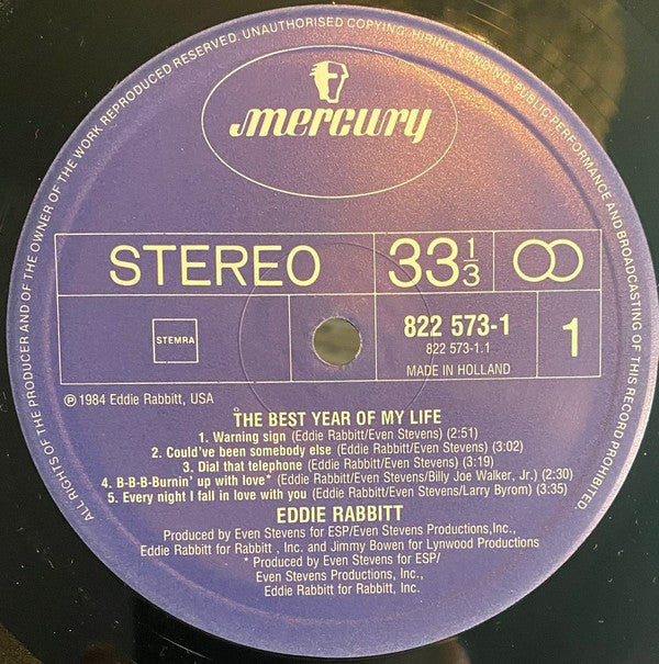 Eddie Rabbitt : The Best Year Of My Life (LP, Album)