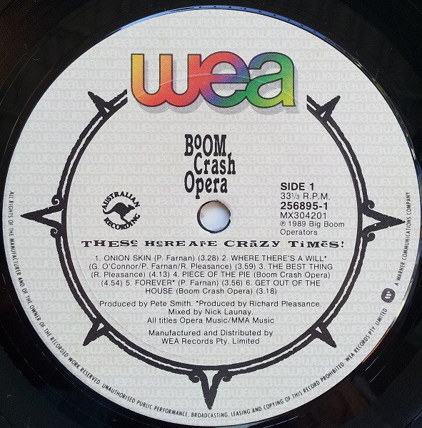 Boom Crash Opera : These Here Are Crazy Times (LP, Album)