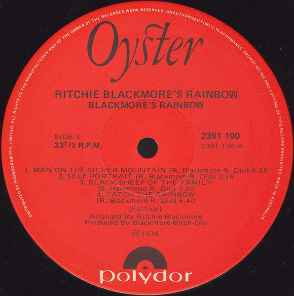 Rainbow : Ritchie Blackmore's Rainbow (LP, Album, RE, Gat)