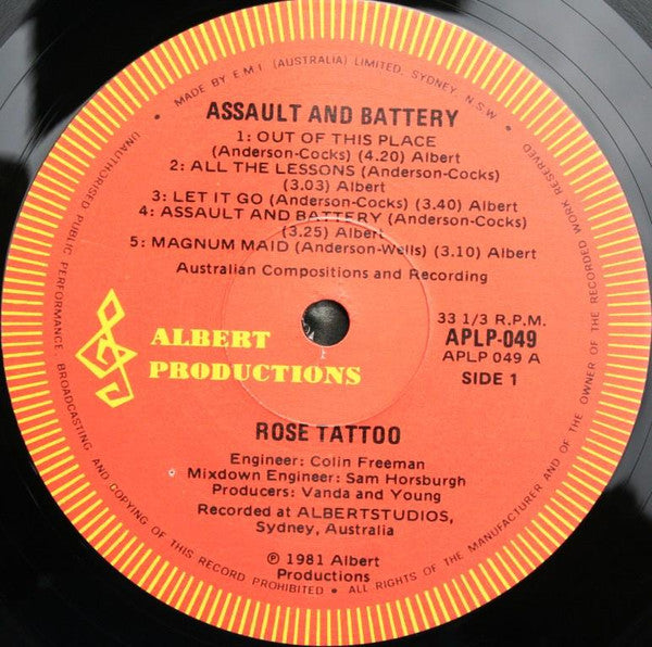 Rose Tattoo : Assault & Battery (LP, Album)