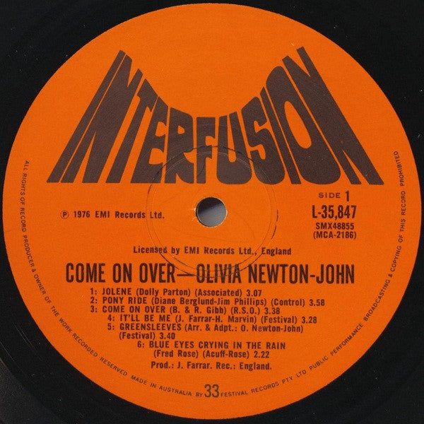 Olivia Newton-John : Come On Over (LP, Album)
