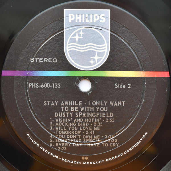 Dusty Springfield : Stay Awhile - I Only Want To Be With You (LP, Album, Ric)