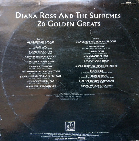 Diana Ross & The Supremes* : 20 Golden Greats (LP, Comp, RE)