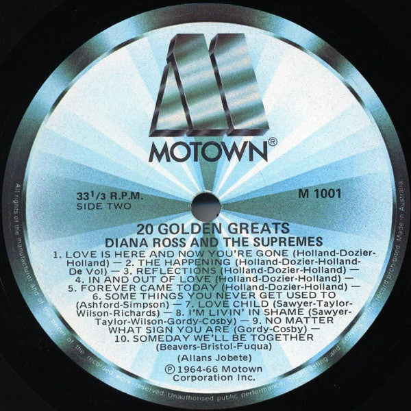 Diana Ross & The Supremes* : 20 Golden Greats (LP, Comp, RE)