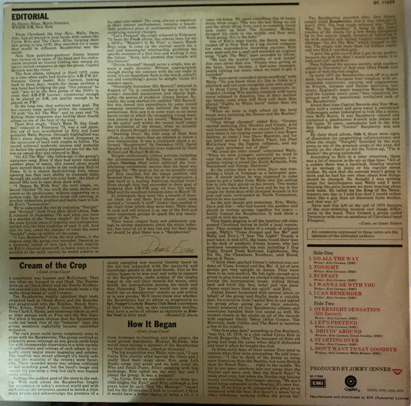 Raspberries : Raspberries' Best - Featuring Eric Carmen (LP, Comp)