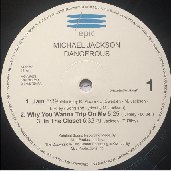 Michael Jackson : Dangerous (2xLP, Album, M/Print, RE, RM, 180)